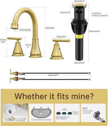 Змішувач для ванної кімнати Fransiton Bad Hoch, водозберігаюча настінна вартість (Oil-rubbed Bronze)