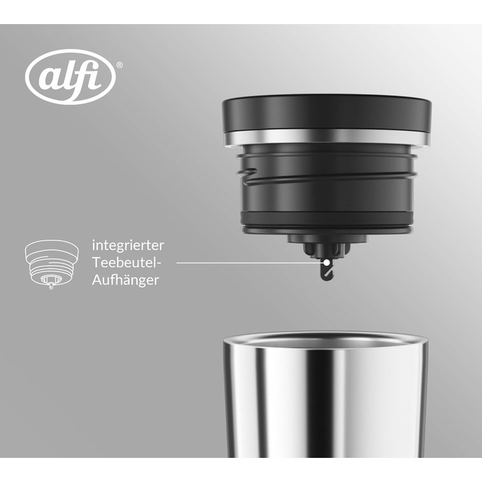 Термокружка Alfi ISO COFFEE MUG PRO: нержавіюча сталь, 0.38 л, для кави з собою, зберігає тепло 6 год, холод 12 год, BPA-free, миється в посудомийній машині