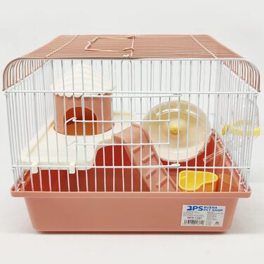 Клітка для міні-хом'яків BPS, з мискою для корму, бігове колесо (довільний колір)