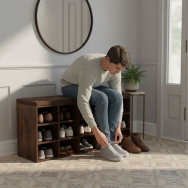 Підставка для взуття Relaxdays з м'яким сидінням та відкритими полицями