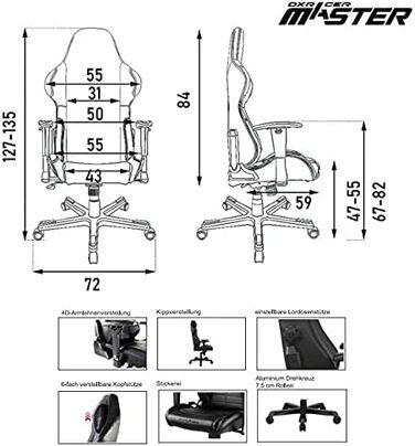 Ігрове крісло Robas Lund DX Racer Master Executive Chair XXL DMC-I233S-N-A3