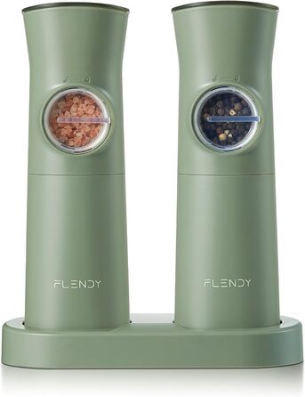Електричні мельниці для солі та перцю Flendy, 2 шт. з USB-C зарядкою, для сухих спецій (чебрець)