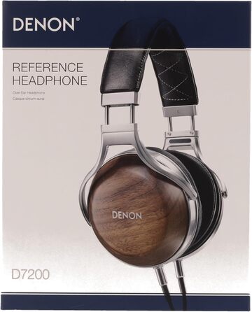 Накладні HiFi навушники Denon AH-D7200 преміум-класу, горіхове дерево, висока роздільна здатність, динамік 50 мм, знімний кабель