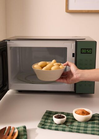 Мікрохвильова піч з грилем Microwave Studio Salbeigrün 20л ретро стиль, 900 Вт, LCD дисплей