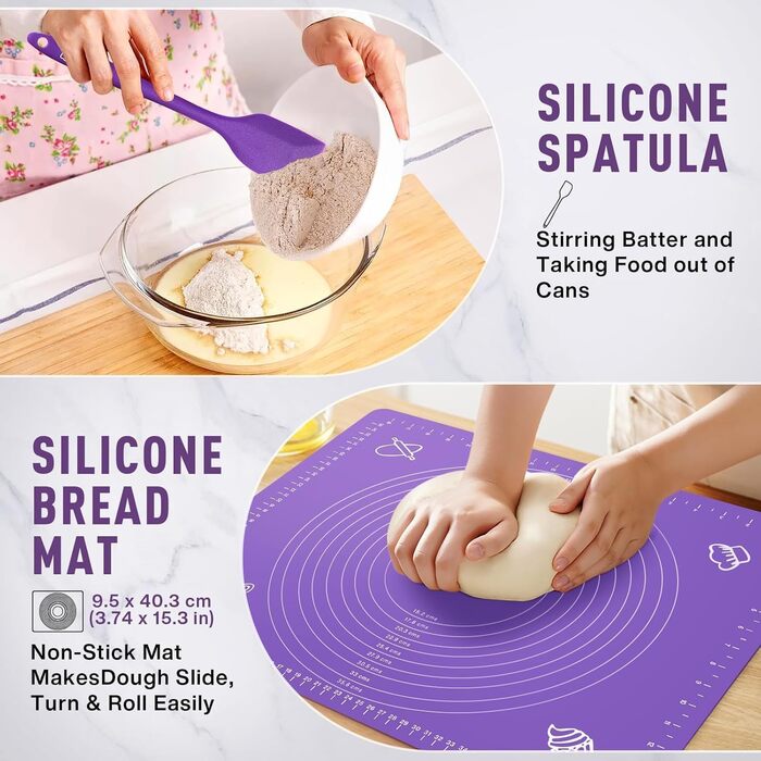 Набір для випікання кислотного хліба MIAOKE: корзини для бродіння, скребок для тіста, ніж для хліба, пензлик, підкладки та інше