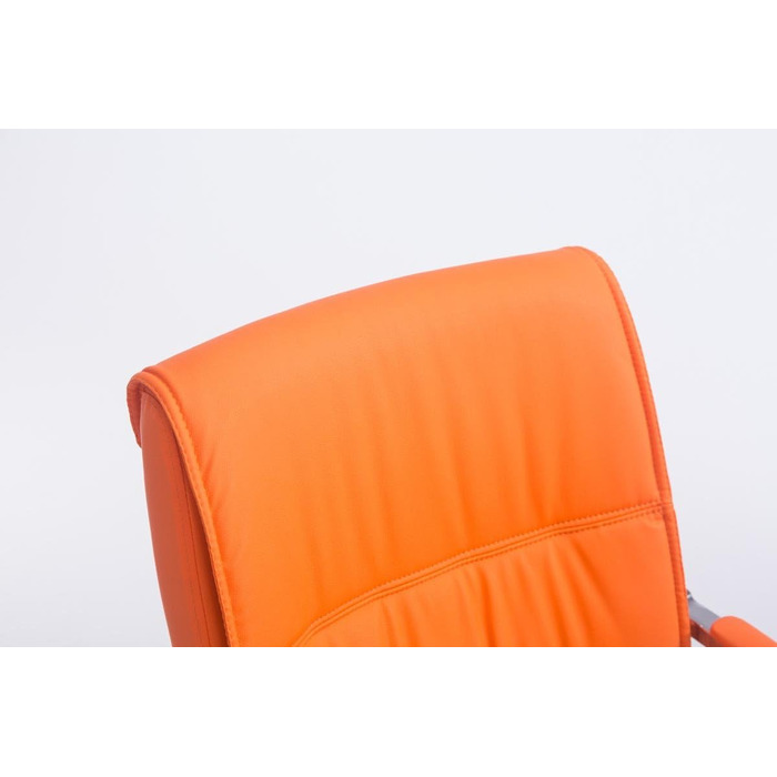 Стілець барний Anubis I помаранчевий, штучна шкіра, до 260 кг, з підлокітниками та захистом підлоги