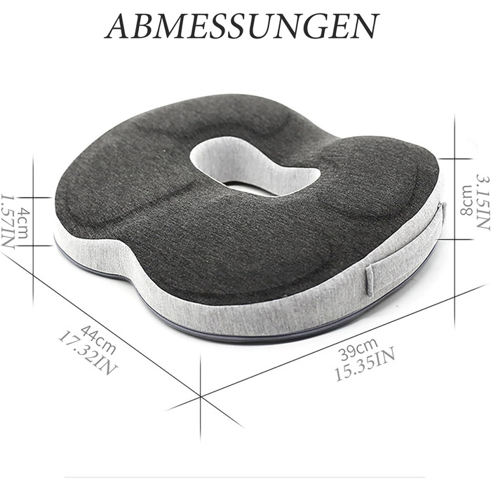 Ортопедична протипролежнева подушка-кільця (донат) від геморою, проблем з простатою, копчиком та ішіасом, сіра