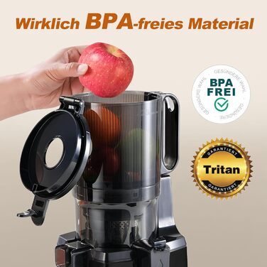 Фреш-прес Fretta Slow Juicer: Швидкий та Зручний Електричний Соковитискач для Овочів та Фруктів (1.8л, 250W, Чорний)