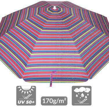 Parasol Crete Різнокольоровий 200 см Захист від ультрафіолету 50+ Функція нахилу