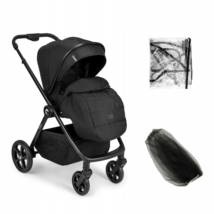 Дитячий прогулянковий візок Kidnort Älskar, чорний, алюмінієвий, до 22 кг, складаний