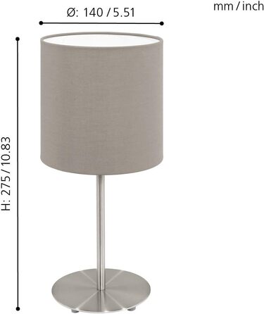 Підвісний світильник EGLO Pasteri, підвісний світильник текстильний на 2 полум'я, овальний підвісний світильник з металу в сріблястому кольорі та тканини в темно-коричневому кольорі, цоколь E27, L 75 см (настільна лампа, 140 мм, одинарна)