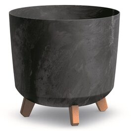 Плантатор BirnePower Gracia Slim 44,5 см – сучасний горщик для квітів з ніжками, бетонної текстури, стійкий до УФ та погодних умов, елегантний кашпо для балкона, саду, інтер'єру – антрацит (висота 28,5 см)