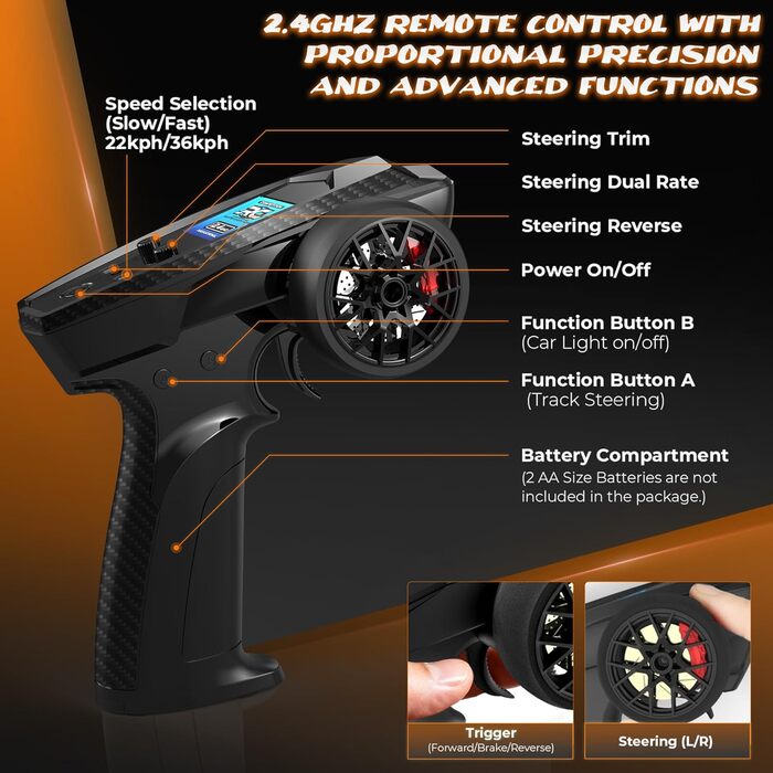 Радіокерований позашляховик Haiboxing 1/18 4WD 36 км/год - RC Monster Truck для дітей та дорослих 18859E