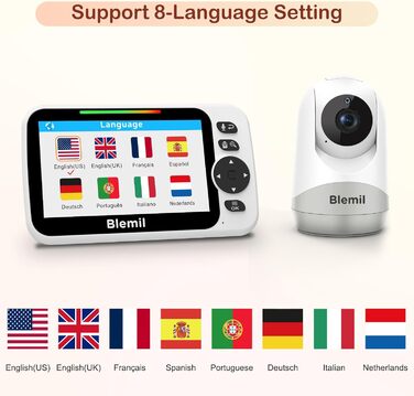Радіоняня Blemil з камерою та аудіо, екран 5