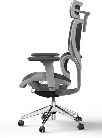 Офісне крісло Ergolutions Senta FX Mesh - ергономічне, з регульованою 3D підголівником, сітчасте, дихаюче, для великих людей, 7 років гарантії, сертифіковане BIFMA, висота сидіння 53-62 см