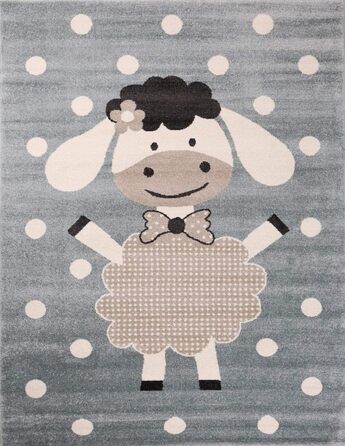 Дитячий килимок Дитячий килимок Весела вівця М'ята Блакитні Бежеві Крапки, Розміри 80x150 см 80 x 150 см