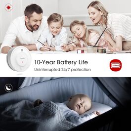 Датчик диму X-Sense з батареєю на 10 років, фотоелектричний сенсор, сертифікований EN14604, набір 10 шт. (SD2J0AX_10)