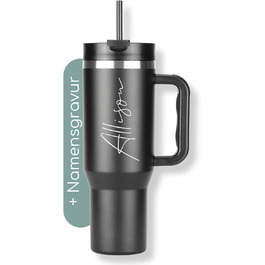 Термокружка Milu 1200 мл з трубочкою та ручкою – подарунок на Пасху для жінок та чоловіків | Подарунки тато, мама, друг, подруга | Подарунки до Дня батька та Дня матері | Подарунки дідусю та бабусі, гравіювання