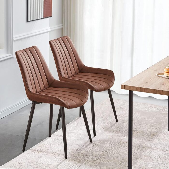 Тумба/стілець TUKAILAI для обідньої кімнати, 2 шт., штучна шкіра, коричневий, до 150 кг, для кухні та вітальні