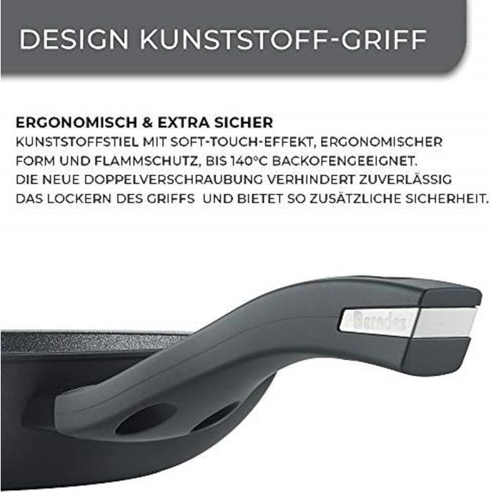 Сковорода Berndes Balance Enduro 28 см, індукційна, з антипригарним покриттям, чорна
