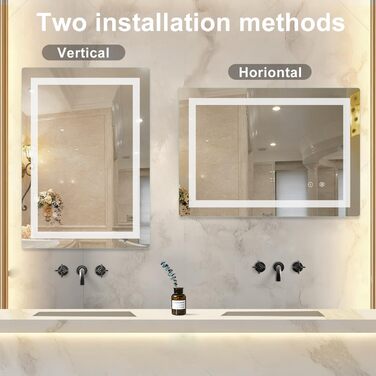 Дзеркало для ванної кімнати Sanitemodar LED 50x70 см з підсвічуванням, антизапар, сенсорне керування