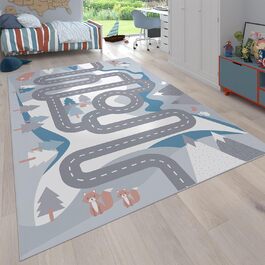Дитяча кімната Дитячий килим Ігровий килимок Хлопчик Дівчинка Тварини Вуличний візерунок Нековзний кремовий Синій сірий, Розмір 80x150 см 80 x 150 см Сірий