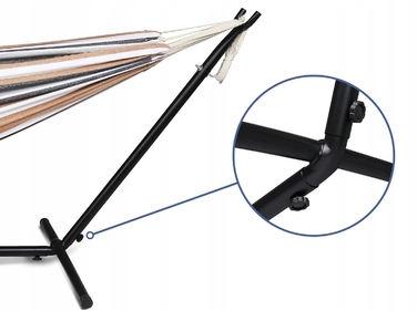 Двомісний гамак Carruzzo коричневий зі стійкою, витримує до 240 кг