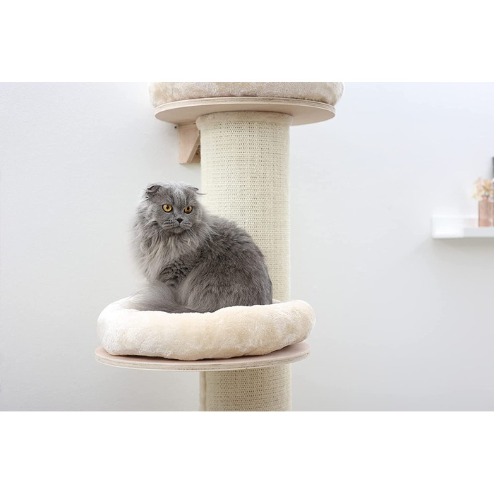 Котяче дерево Kerbl 'доломітова вежа для кішок, 3-х спальне місце, 3-х стовпчик з сизалю для подряпин, вкл. Настінне кріплення, Висота 187 см, до 10 кг, бежеве