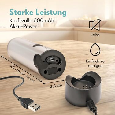 Електричний піноутворювач для молока LEBENLANG - USB, з насадкою для збивання | Перезаряджається