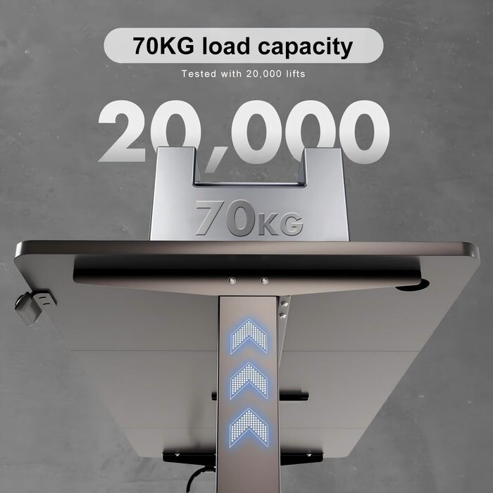 Електричний регульований стіл Devoko: стіл для стоячи/сидячи з пам'яттю, 120 x 60 см (білий/чорний)