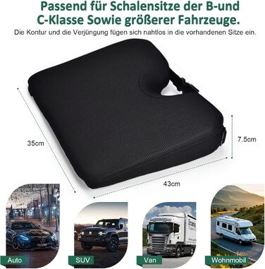Подушка для сидіння Fwiull з Memory Foam: комфорт та підтримка для авто, софи та офісу (чорний)
