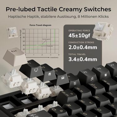 Механічна клавіатура Royal Kludge R98 Pro: 96% layout, RGB, NumPad, PBT, Hot-Swap, Creamy Switches, Grey