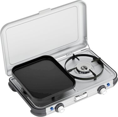 Газовий набір Campingaz 2 Grill & Go CV - плитка з 2 конфорками, для кемпінгу, з використанням газових картриджів, 3.6 Вт