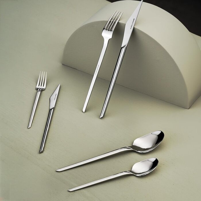 Karaca Midway Набір столових приборів на 12 осіб (84 шт.) - нержавіюча сталь, ножі, виделки, ложки. Кухонний набір столових приборів