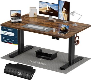 Регульований стіл Homall 200x80 см з USB-портом, електричний, з органайзером для кабелів, пам'ять налаштувань, комп'ютерний стіл