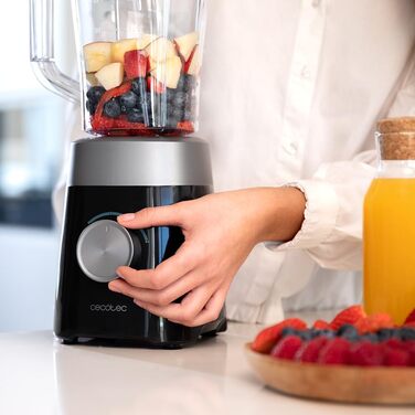 Стаціонарний блендер Cecotec Power Black Titanium 2500MAX Go - 2500 Вт, титанове покриття, 1.8 л, 5 швидкостей, пляшка