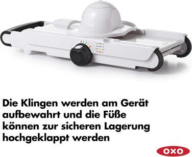 OXO Good Grips Професійний овочефрутовий слайсер 2.0 з лезом з японської сталі, сірий, для кухаря (одинарний, V-подібне лезо)