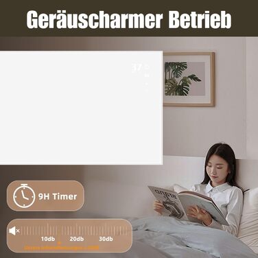 Інфрачервовий нагрівач для стін Mursche 450W з термостатом, пультом дистанційного керування та Wi-Fi, електрообігрівач для дому, енергозберігаючий, з можливістю настінного монтажу