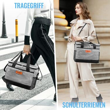 Сумка-холодильник 33л + 15л, складна, для пікніка, 14 год охолодження, велика термосумка для сім'ї, офісу, авто, кемпінгу, BBQ, подорожей, покупок, водонепроникна, блакитна