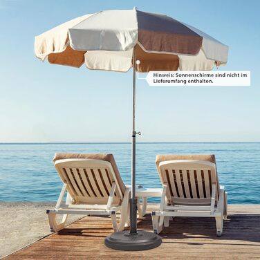 Підставка для парасольки Paramondo, кругла, з полімерного бетону, для масту до Ø 50 мм, з адаптерними втулками (чорна)