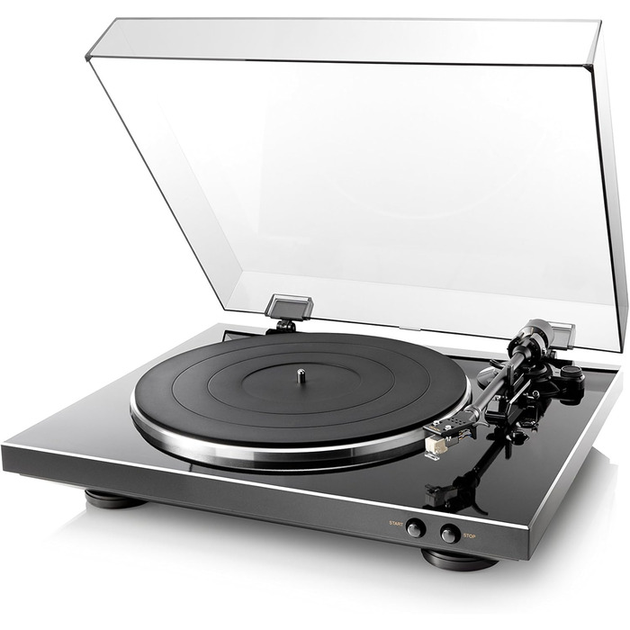Denon DP-300F повністю автоматичний програвач вінілу з ремінним приводом, вбудованим передпідсилювачем, чорний