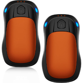 Електричний гріє для рук, перезаряджуваний, USB, набір 2 шт. для чоловіків та жінок (помаранчевий)