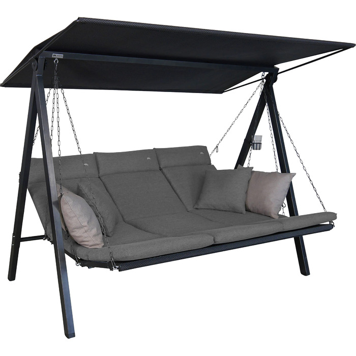 Гойдалка Ангера Голлівудська Лаунж Smart – для сидіння, відпочинку та сну, з функцією ліжка, легка збірка, Made in Germany, преміум-якість, світло-сіра