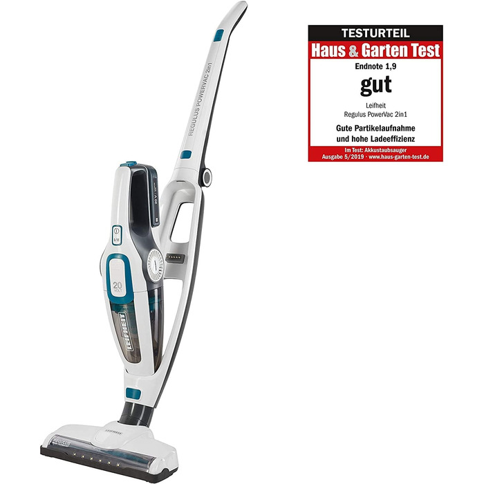 Акумуляторний пилосос Leifheit Regulus PowerVac 2in1, бездротовий до 40 хв, без мішка, з ручним пилососом, акумулятор 20В