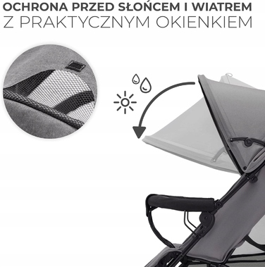 Легка компактна прогулянкова коляска-парасолька Kinderkraft TIK, сіра