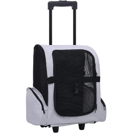 Складна сумка-візок для собак з рюкзаком для транспортування (сірий)