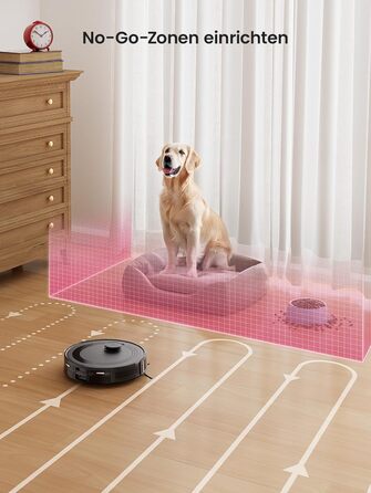 Робот-пилосос LEFANT M2 з функцією миття підлоги, 6000Pa, LiDAR-навігація, зони заборони, керування через APP/Alexa, для шерсті тварин, килимів та твердих підлог (M2B)