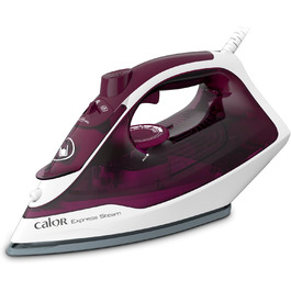 Праска відпарювач Calor Express FV2835C0, 2400 Вт, керамічна підошва, 35 г/хв, вертикальне прасування, гранат