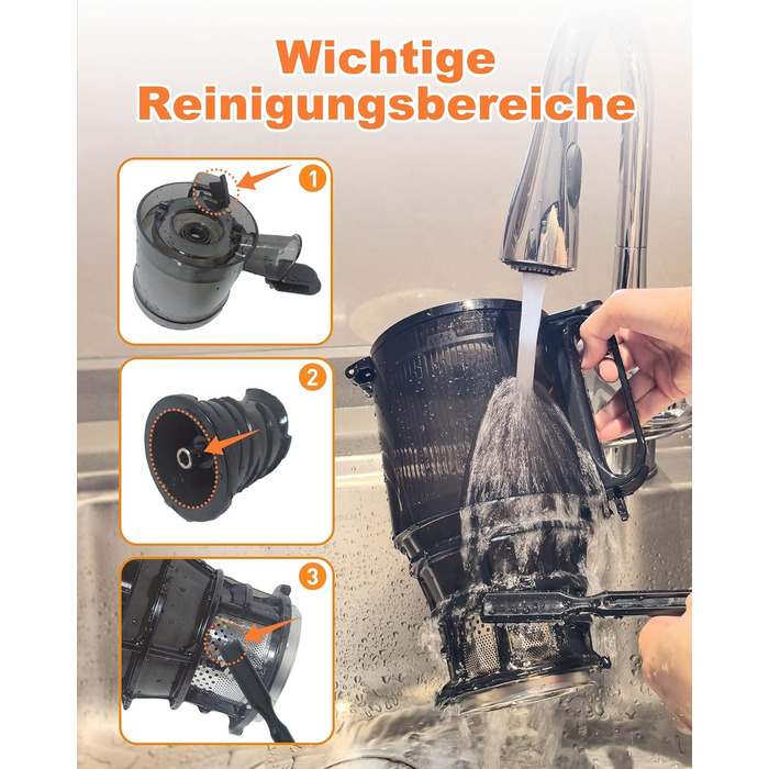 Charmline Slow Juicer: повільний соковитискач для фруктів та овочів, 1,8л, легке очищення