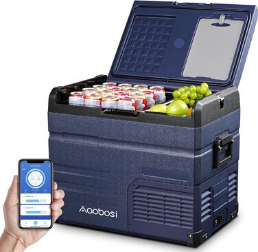 Автохолодильник AAOBOSI 72L з Wi-Fi, USB, 12/24/240V, до -20°C для авто, кемпінгу та подорожей